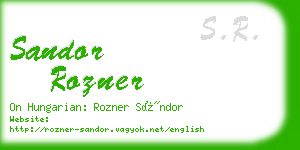 sandor rozner business card